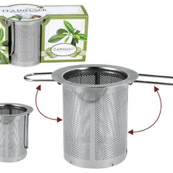ROZSDAMENTES ACÉL TEA SZŰRŐ ÖSSZECSUKHATÓ FOGANTYÚVAL